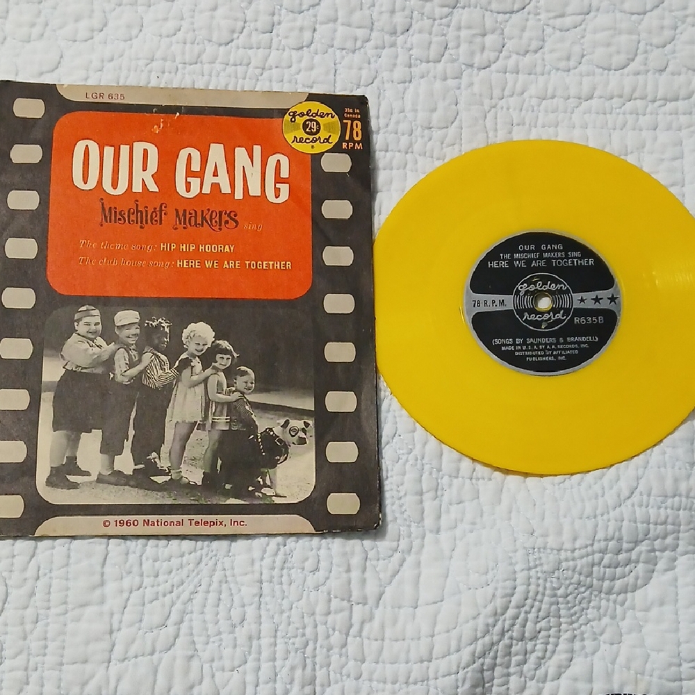 VINTAGE GOLDEN RECORDS "OUR GANG MISCHIEF MAKERS" RECORD 1960 # LGR635